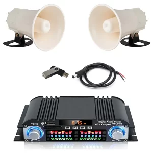 Digital Ice Cream Truck Horn Kit with Waterproof Horns
