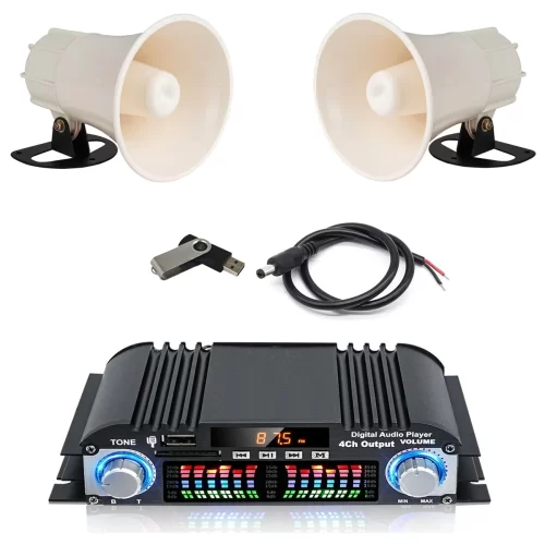 Digital Ice Cream Truck Horn Kit with Waterproof Horns