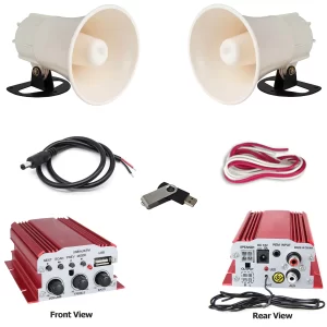 Ice Cream Truck Horn Kit with Waterproof Horns